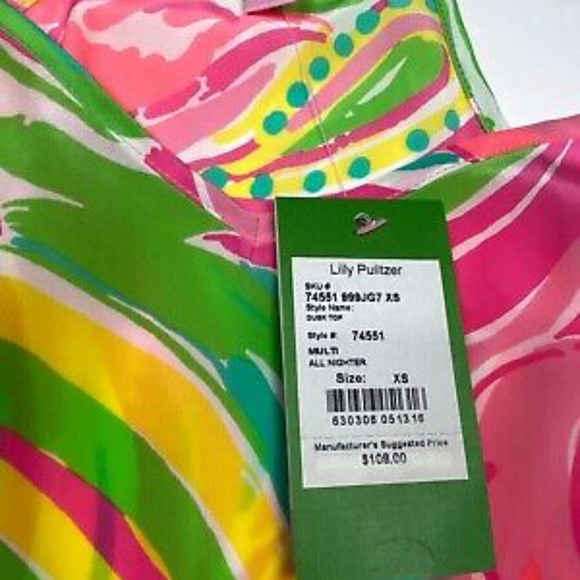 2xHP💝Lilly Pulitzer Dusk Silk Tank All Nighter xs - Picture 5 of 6